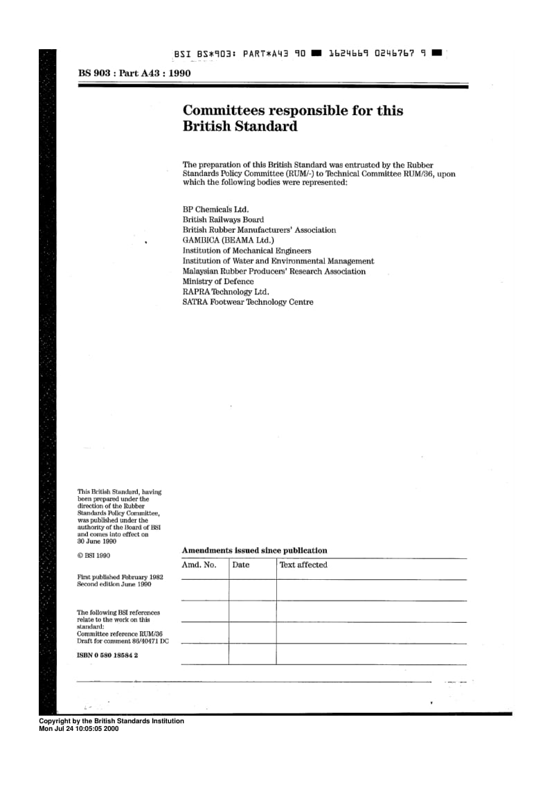 BS 903-A43-1990 Physical testing of rubber. Method for determination of resistance to ozone cracking.pdf_第2页