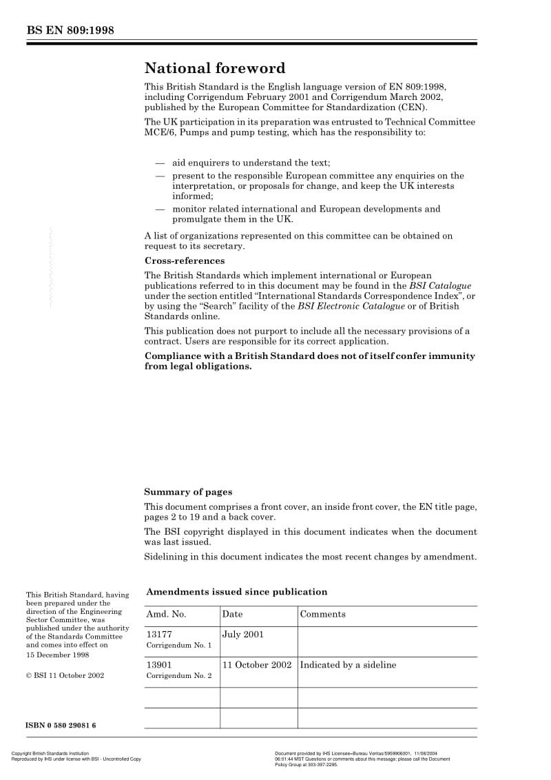 BS EN 809-1998 pumps and pump units for liquids-common safety requiremnts.pdf_第2页