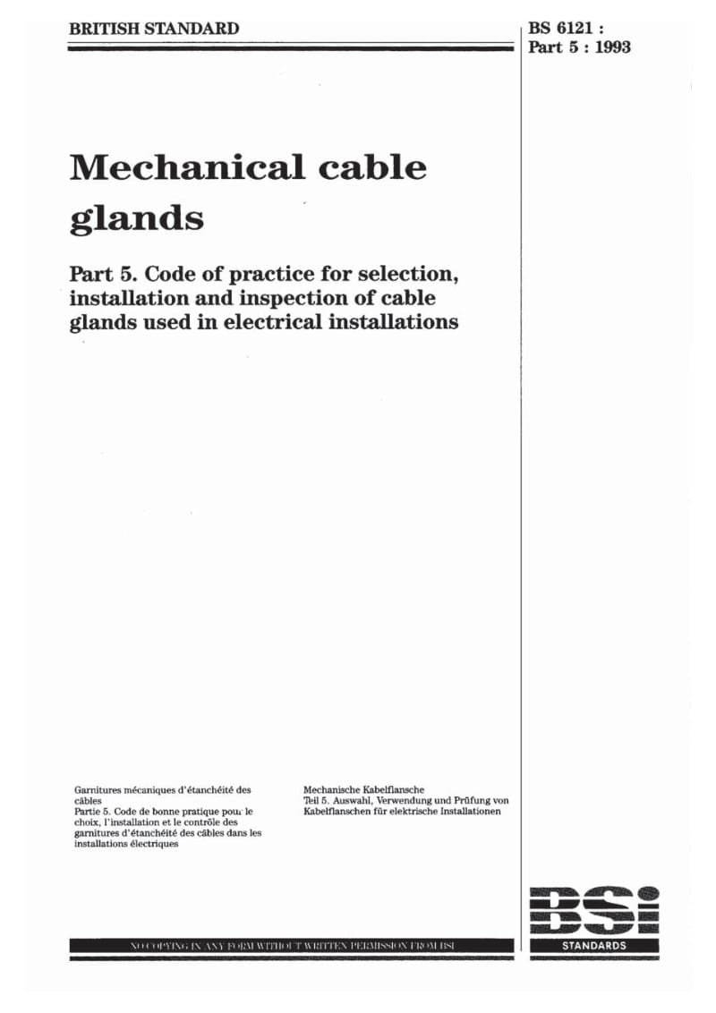 BS 6121-5-1993 Mechanical cable glands. Code of practice for selection, installation and inspection.pdf_第1页