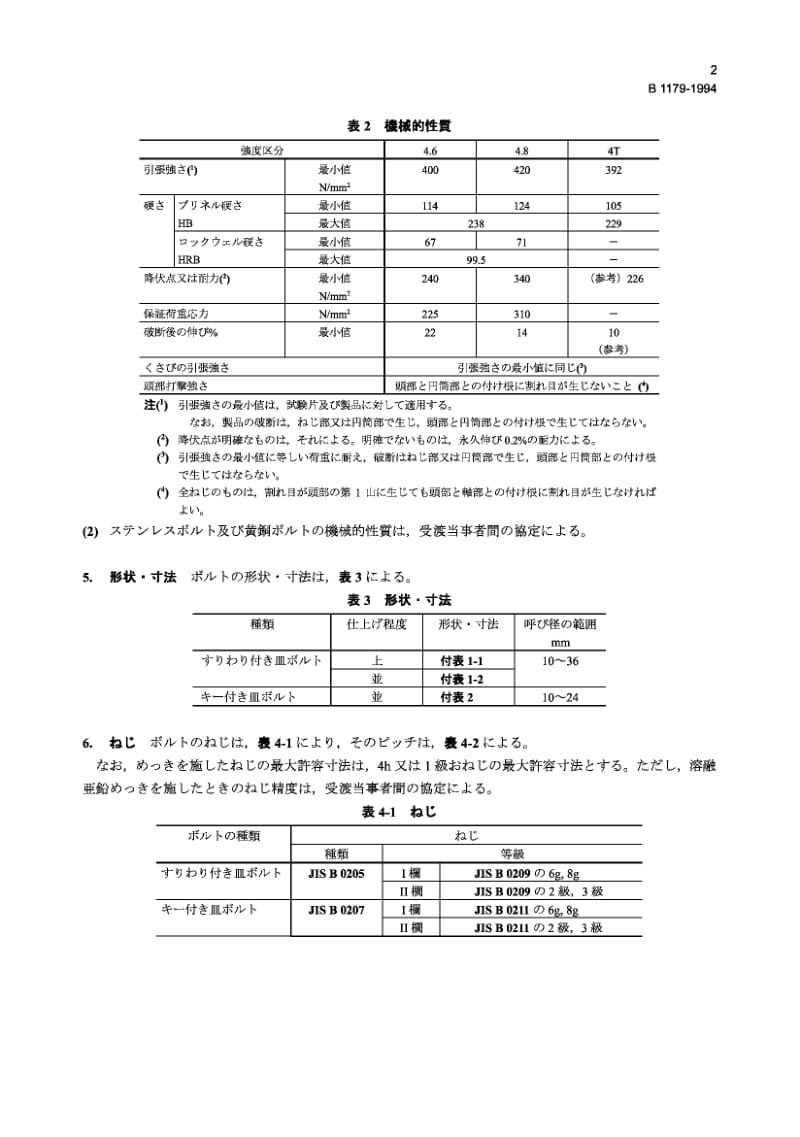 JIS B1179-1994 Flat head bolts.pdf_第2页