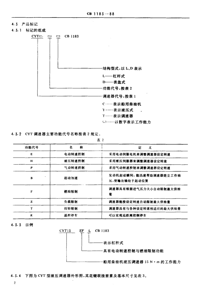 65070船用柴油机液压调速器 标准 CB 1183-1988.pdf_第3页