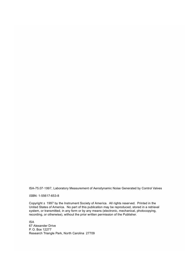 ISA-75.07-1997 Laboratory Measurement of Noise Generated by Control Valves.pdf_第2页