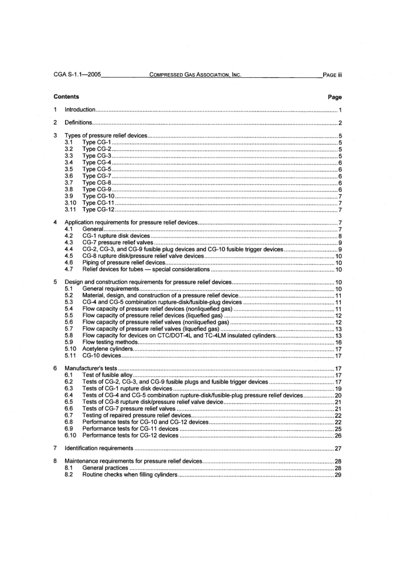 CGA-S-1.1-2005 PRESSURE RELIEF DEVICE STANDARDS PART1-CYLINDERS FOR COMPRESSED GASES TWELFTH EDITION.pdf_第3页