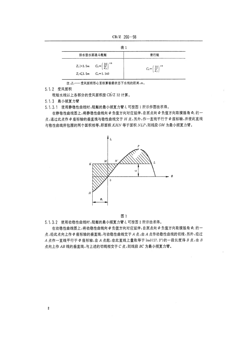 CB船舶标准-CBZ 266-98 水面舰艇风浪稳性计算方法1.pdf_第3页