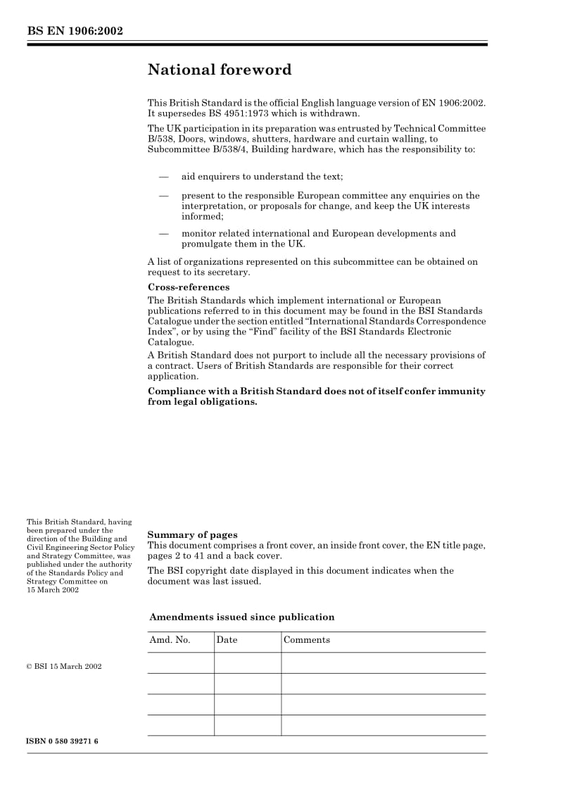 BS EN 1906-2002 - Building hardware. Lever handles and knob furniture. Requirements and test methods.pdf_第2页