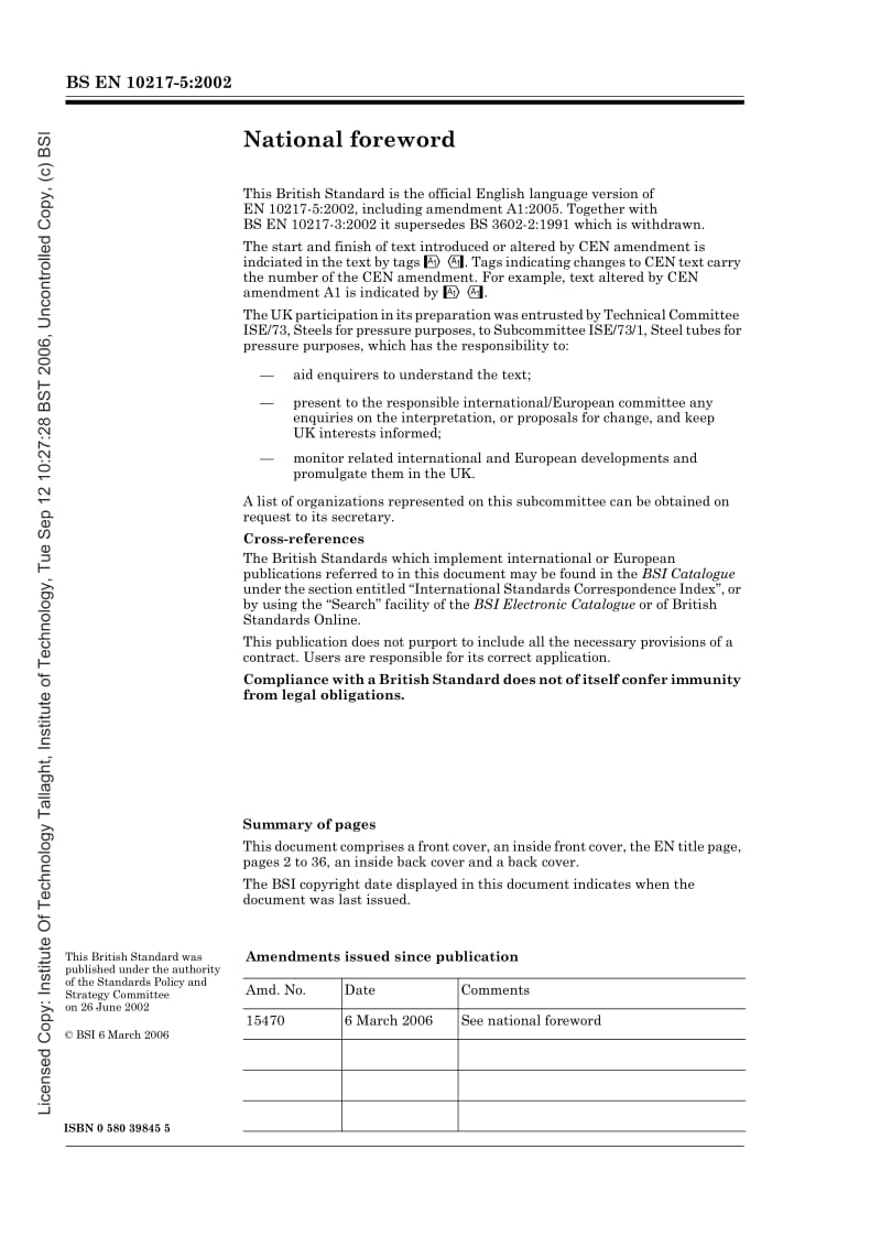 BS EN 10217-5-2002 Welded steel tubes for pressure purposes. Technical delivery conditions. Submerged arc welded non-alloy and alloy steel tubes with specified elevated temperatur.pdf_第2页