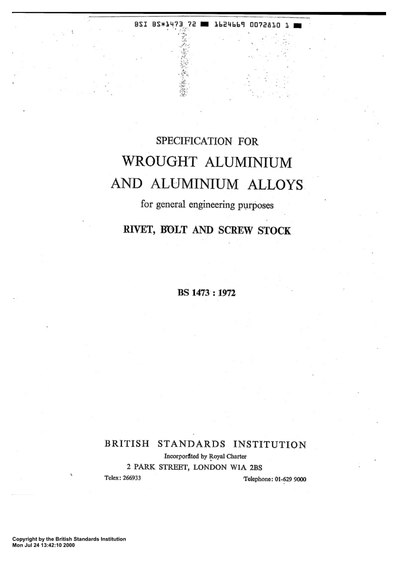 BS 1473-1972 Specification for wrought aluminium and aluminium alloys rivet, bolt and screw.pdf_第2页