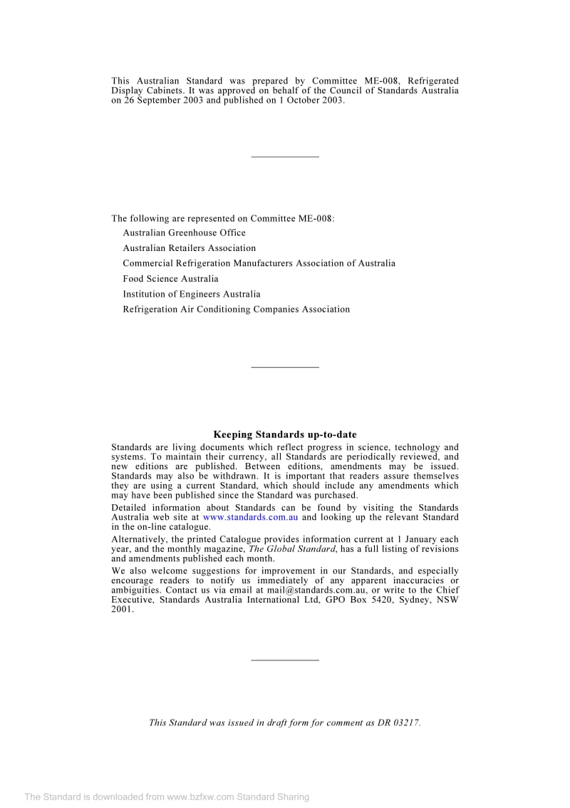 AS 1731-12-2003 Refrigerated display cabinets Part 12 Measurement of the heat extraction rate of the cabinets when the condensing unit is remote from the cabinet.pdf_第2页