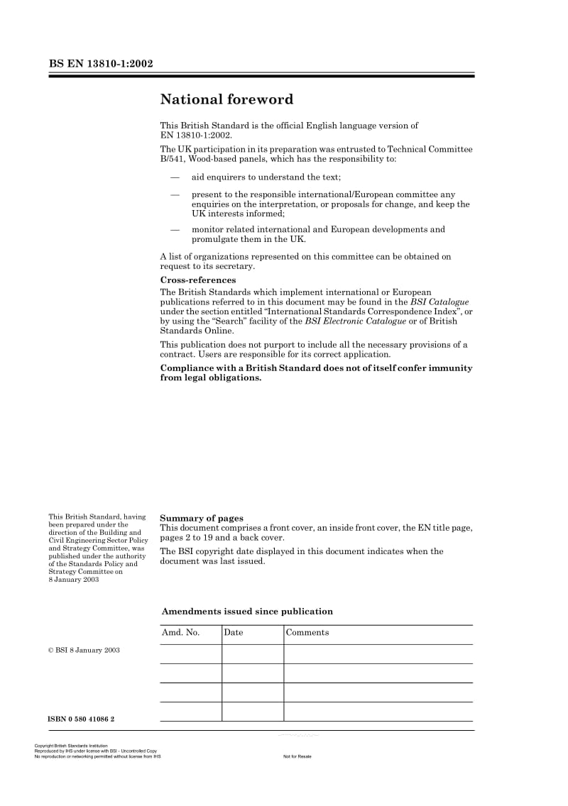 BS EN 13810-1-2002 木基板.夹层地板.性能规范和要求.pdf_第2页