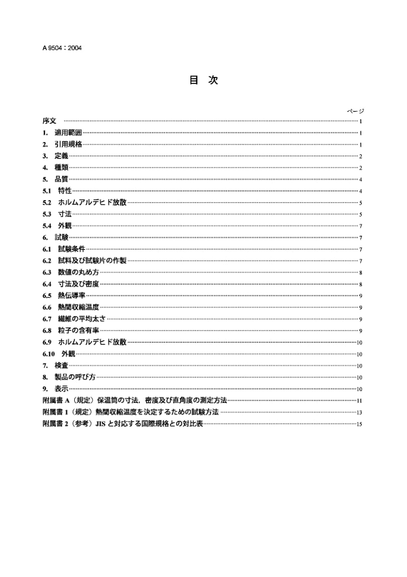 JIS A9504-2004 手工制作的矿物纤维保温材料.pdf.pdf_第2页