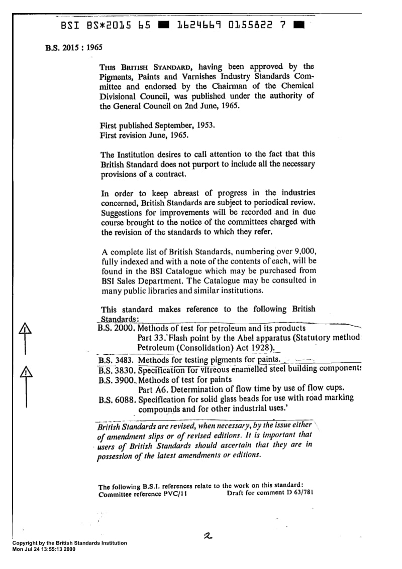 BS 2015-1965 Title, Glossary of paint terms. Abstract, Definitions of over 500 terms used in the paint industry including terms describing.pdf_第3页