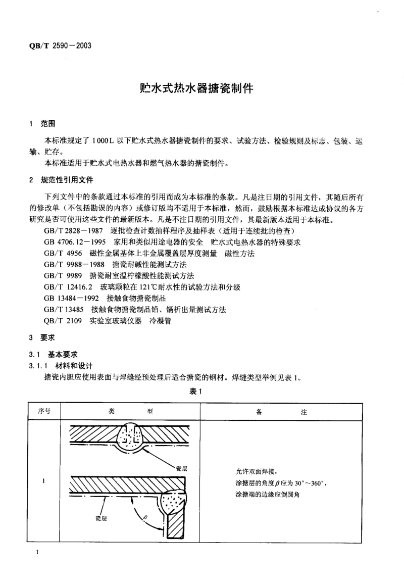 58346贮水式热水器搪瓷制件 标准 QB T 2590-2003.pdf_第3页