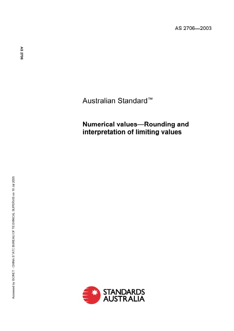 AS 2706-2003 Numerical values - Rounding and interpretation of limiting values.pdf_第1页