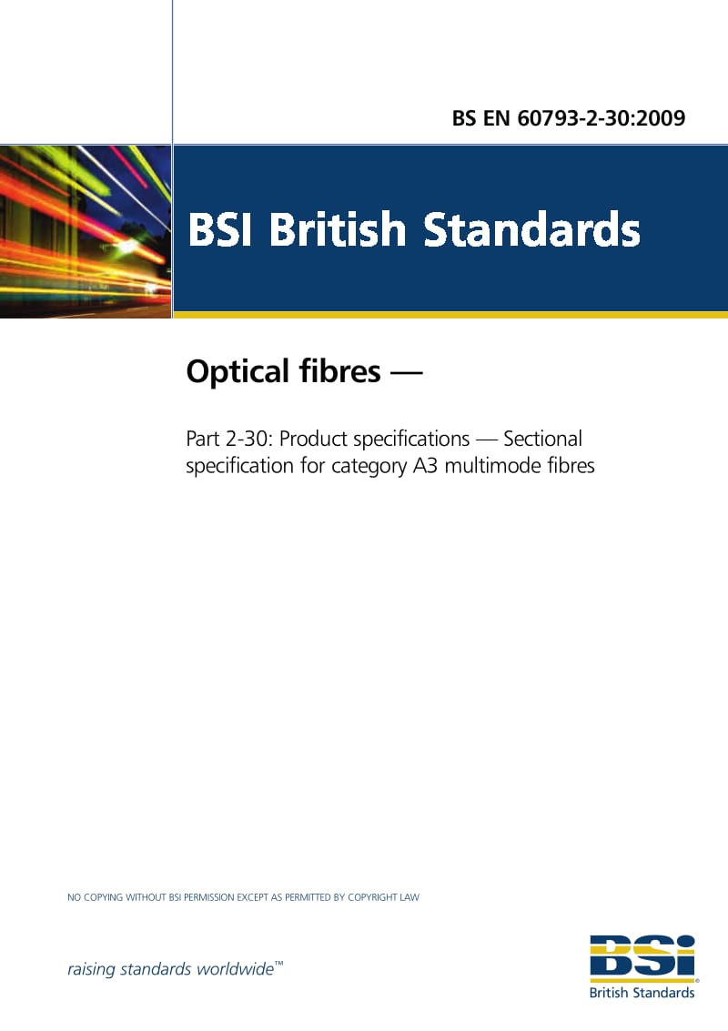 BS EN 60793-2-30-2009 光学纤维.产品规格.A3类多模光纤分规范.pdf_第1页