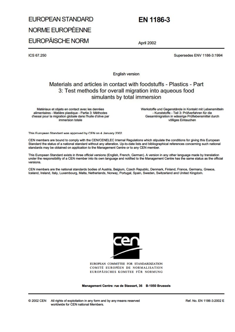 BS EN 1186-3-2002 Materials and articles in contact with foodstuffs — Plastics — Part 3 Test methods for overall migration into aqueous1.pdf_第3页