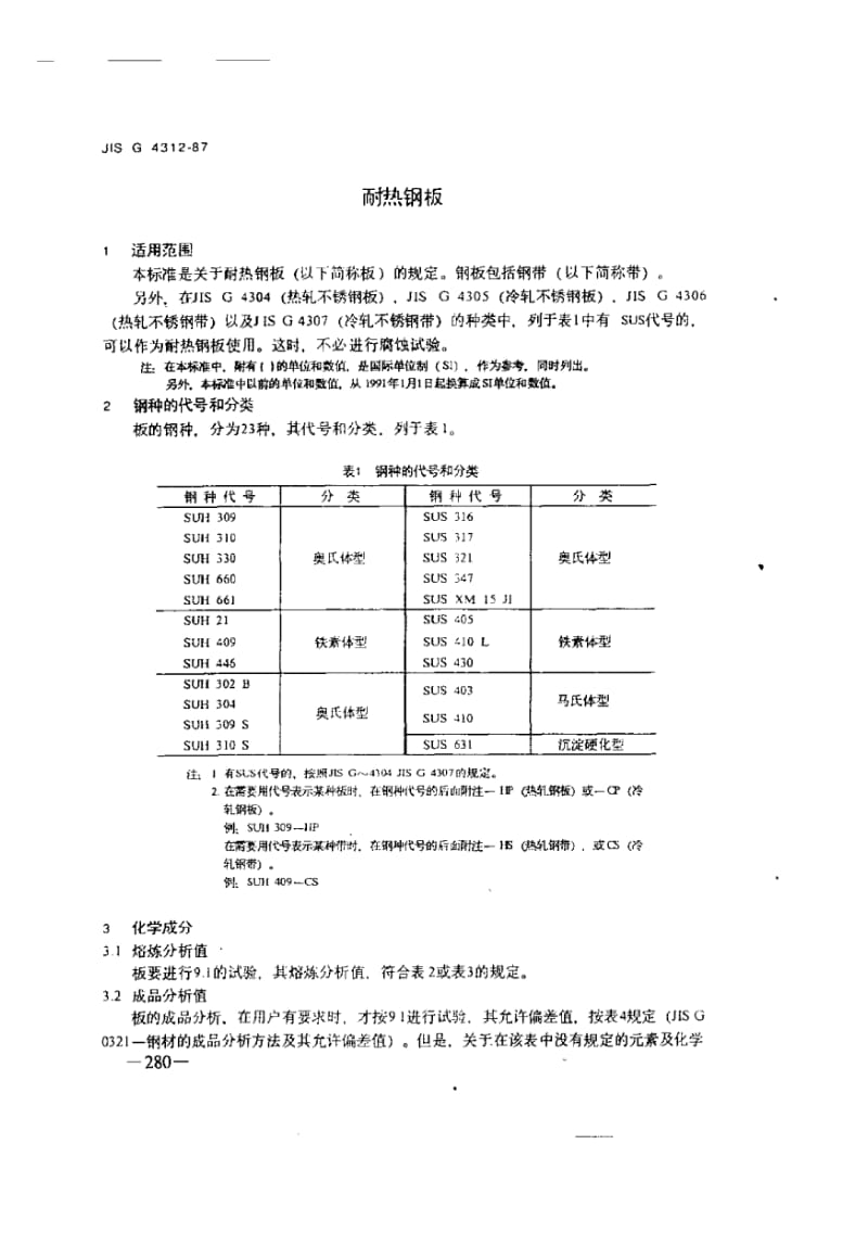 JIS G4312-1987 中文版 耐热钢板.pdf_第1页