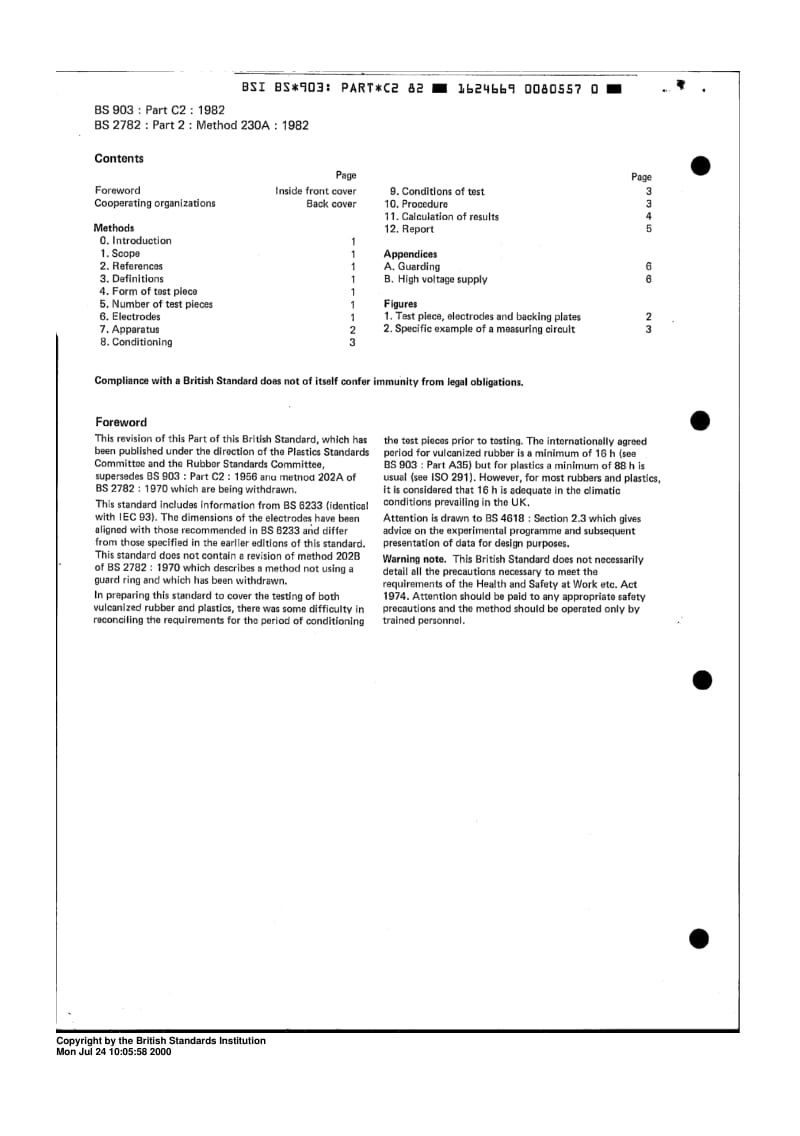 BS 903-C2-1982 橡胶的物理试验.体积电阻系数的测定.pdf_第2页