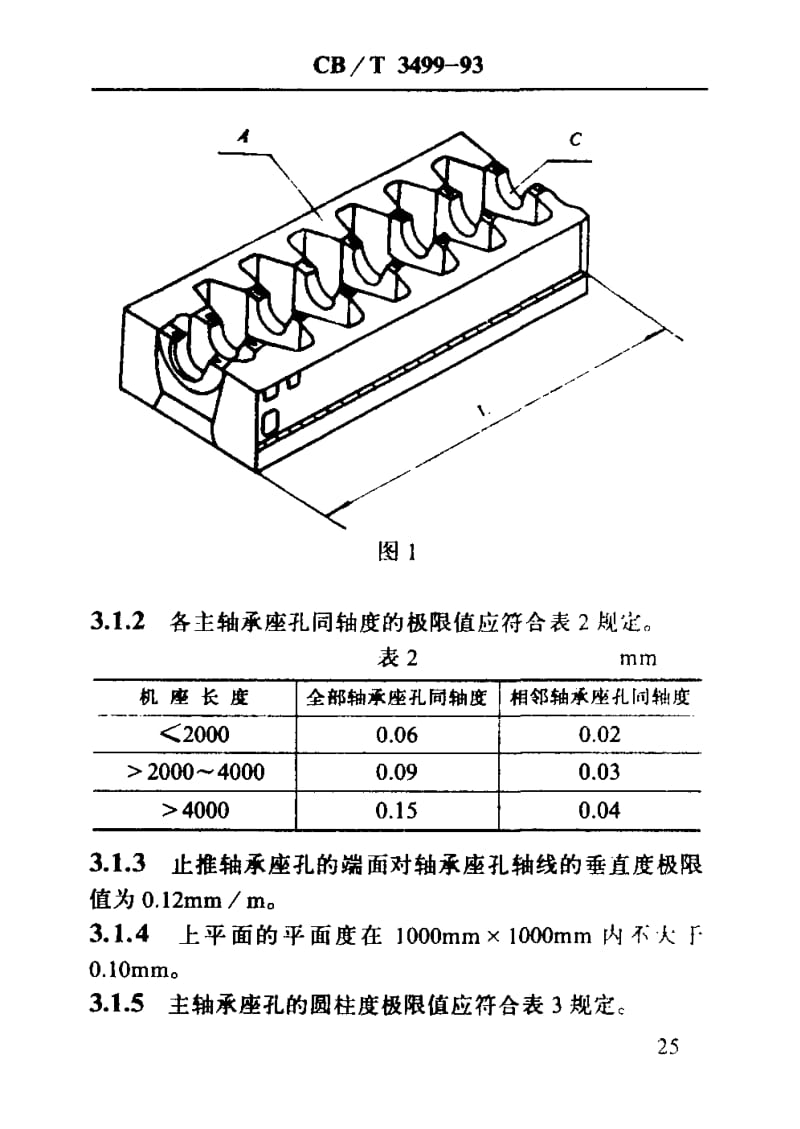 60250船用柴油机机座修理技术要求 标准 CB T 3499-1993.pdf_第3页