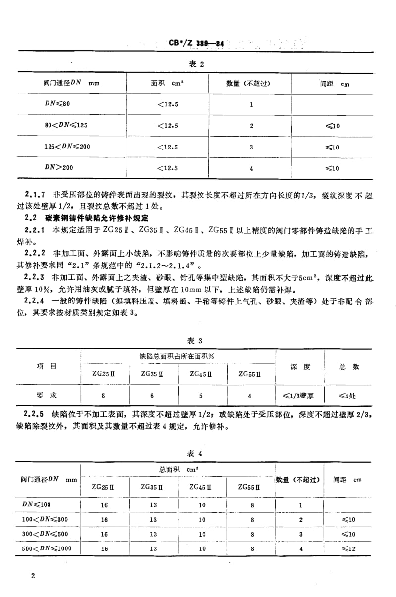 64309船用球铁、碳素钢阀门铸件缺陷补焊技术条件 标准 CB Z 339-1984.pdf_第3页