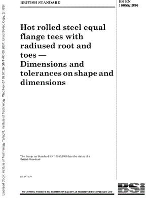 BS EN 10055-1996 HOT ROLLED STEEL EQUAL FLANGE TEES WITH RADIUSED ROOT AND TOES. DIMENSIONS AND TOLERANCES ON SHAPE AND DIMENSIONS.pdf