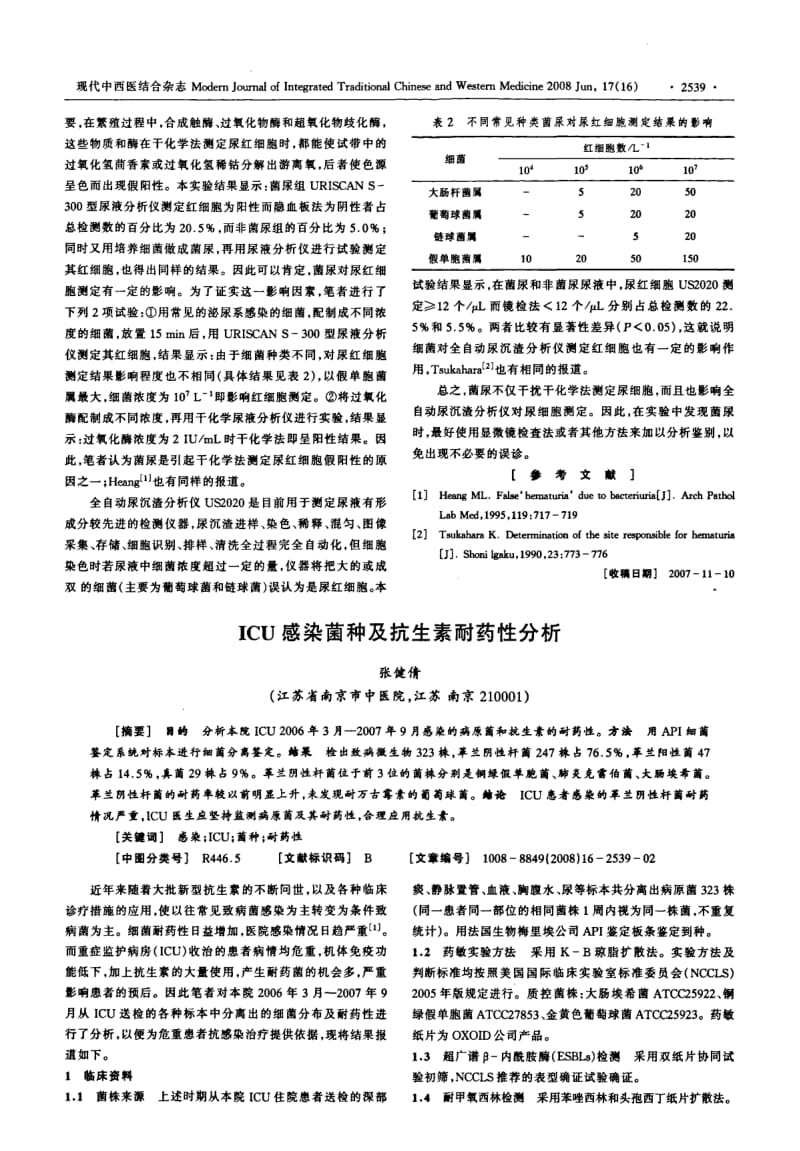 ICU感染菌种及抗生素耐药性分析.pdf_第1页