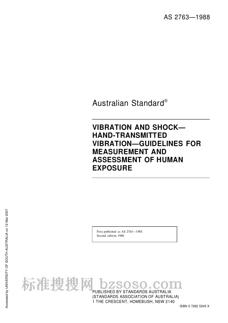 AS 2763-1988 VIBRATION AND SHOCK-HAND-TRANSMITTED VIBRATION-GUIDELINES FORAS SESSMENT OF HUMAN EXPOSURE.pdf_第3页