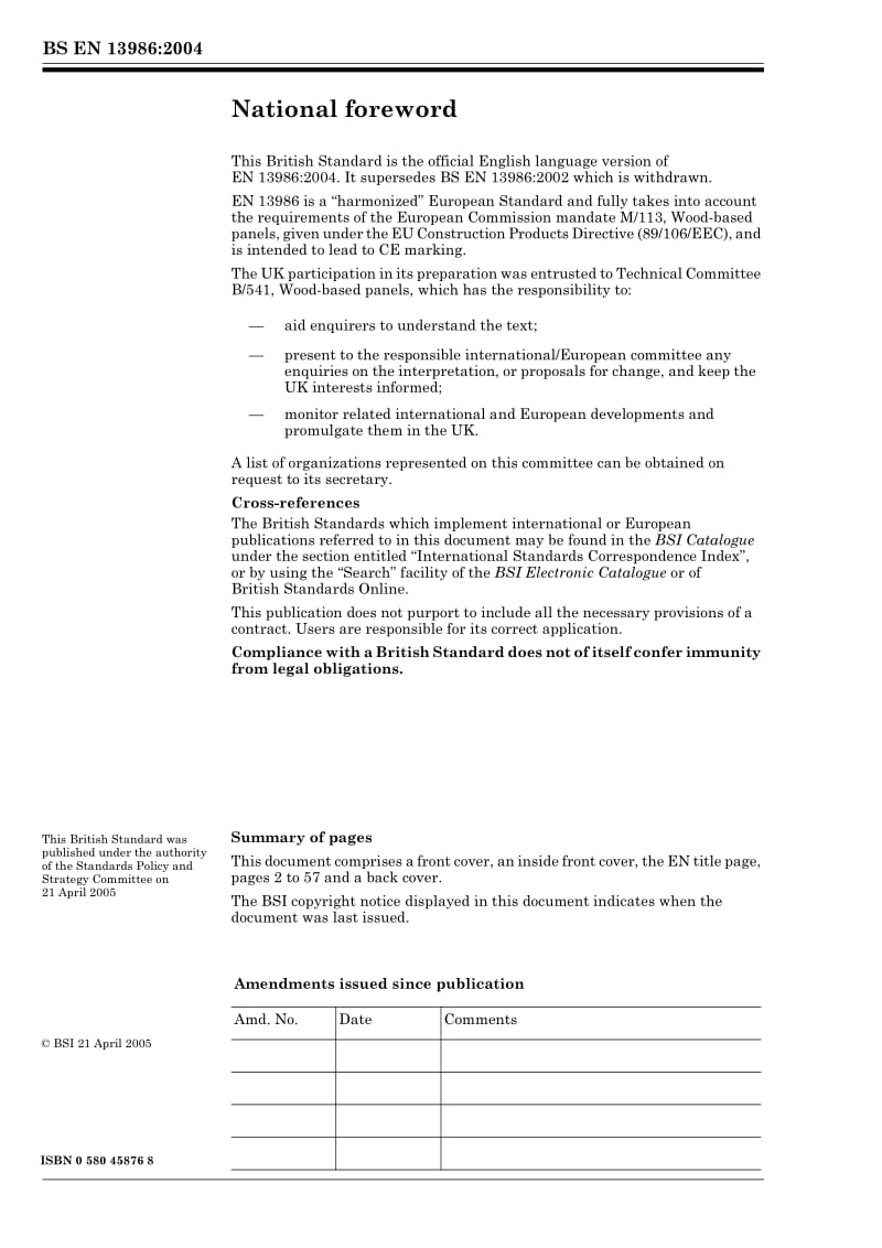 BS EN 13986-2004 建筑用木质板条.特性、合格评定和标记.pdf_第2页