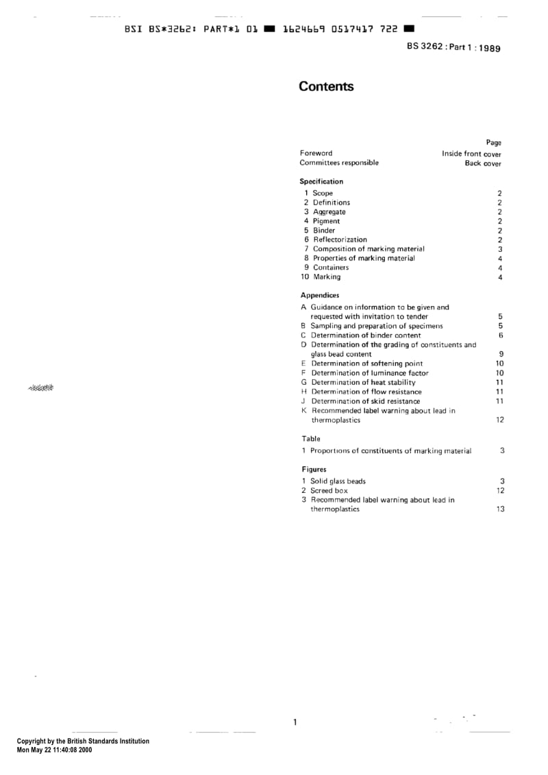 BS 3262-1-1989 Hot-applied thermoplastic road marking materials part 1 Specification for constituent materials and mixtures.pdf_第3页