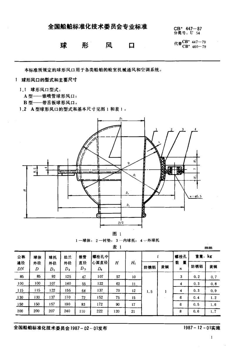 64356球形风口 标准 CB 447-1987.pdf_第2页