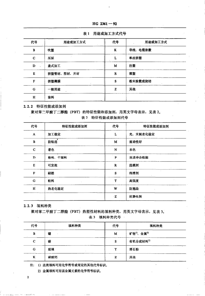 HG-T 2361-1992 聚对苯二甲酸丁二醇酯(PBT) 热塑性材料命名.pdf.pdf_第3页