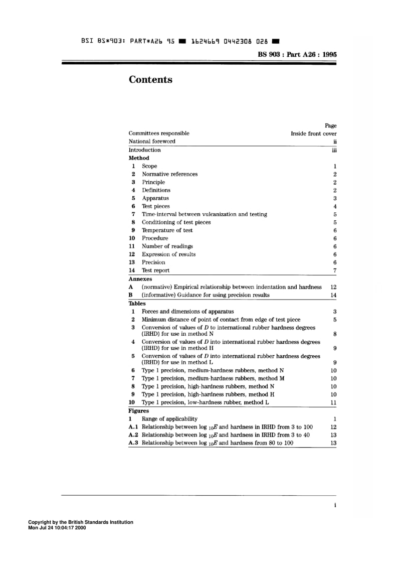 BS 903-A26-1995 Physical testing of rubber Part A26. Method for determination of hardness (hardness between 10 IRH— and 100 IRH—).pdf_第3页