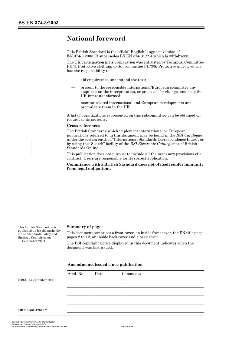 BS EN 374-3-2003 耐化学腐蚀和微生物的防护手套.第3部分耐化学药品渗透性的测定3.pdf_第2页