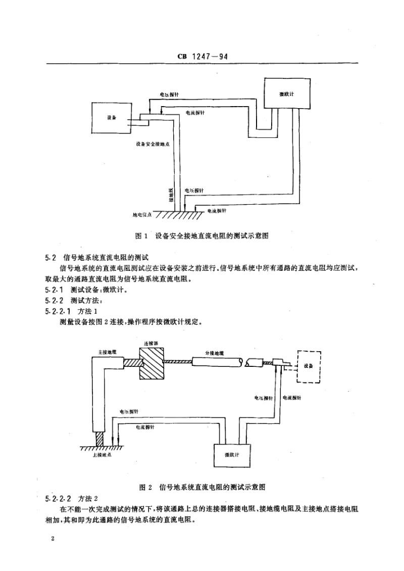 65009搭接、接地直流电阻的测量方法 标准 CB 1247-1994.pdf_第3页