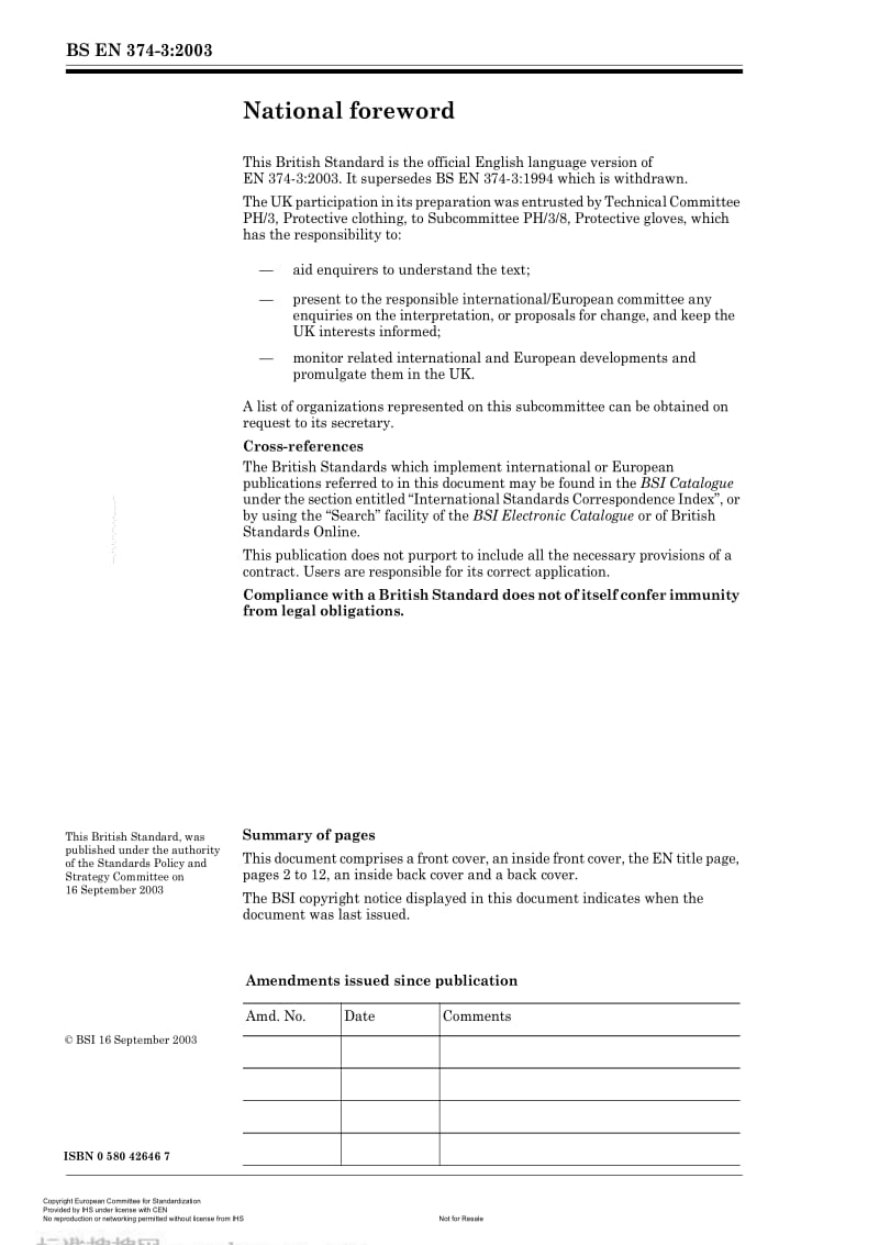 BS EN 374-3-2003 耐化学腐蚀和微生物的防护手套.第3部分耐化学药品渗透性的测定1.pdf_第2页