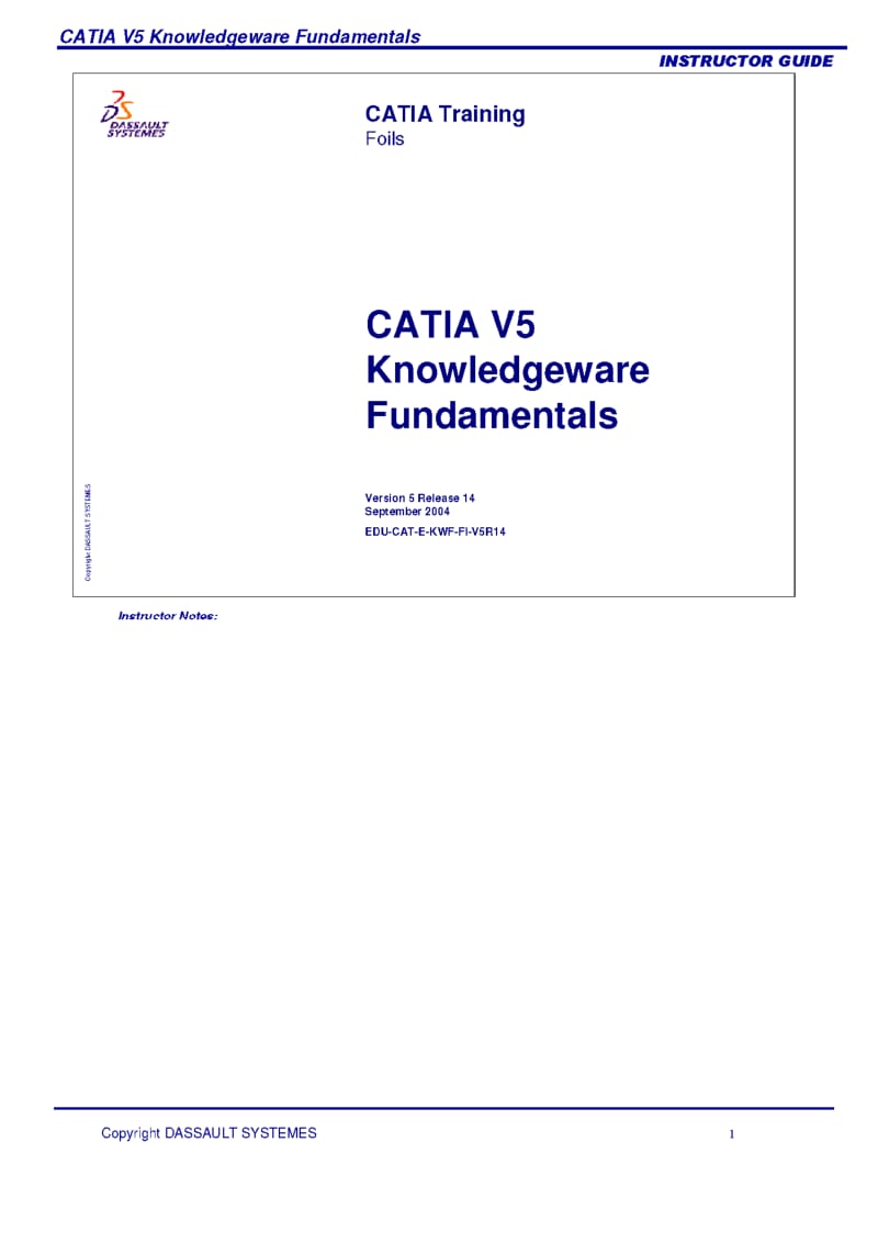 CATIA Training Foils--CATIA V5 Knowledgeware Fundamentals.pdf_第1页