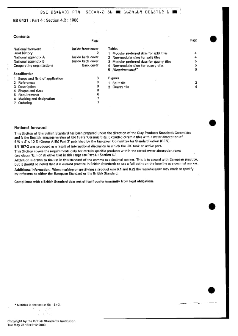 BS 6431-4-4.2-1986 Ceramic floor and wall tiles.pdf_第2页