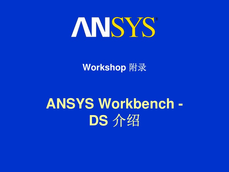ANSYS Workbench 10 Training manual(中文练习手册)--DS WORKSHOP.pdf_第1页