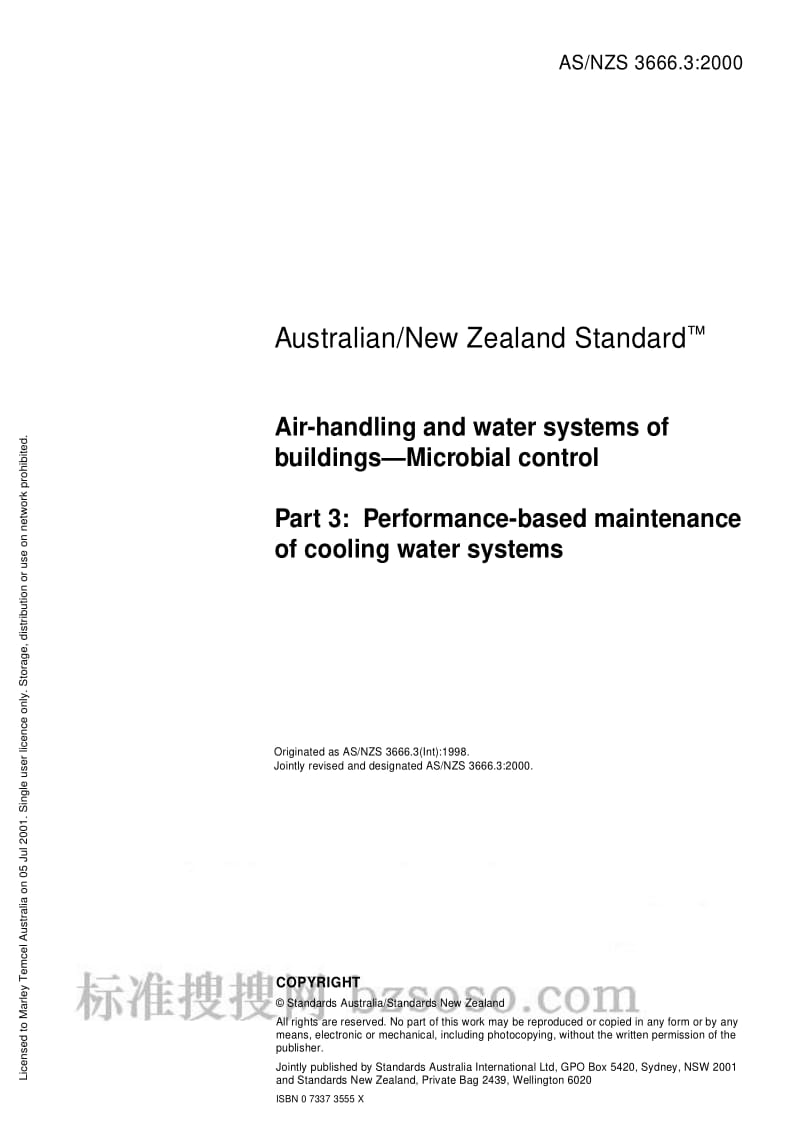 AS NZS 3666.3-2000 Air-handling and water systems of buildings - Microbial control - Performance-based maintenance of cooli.pdf_第3页