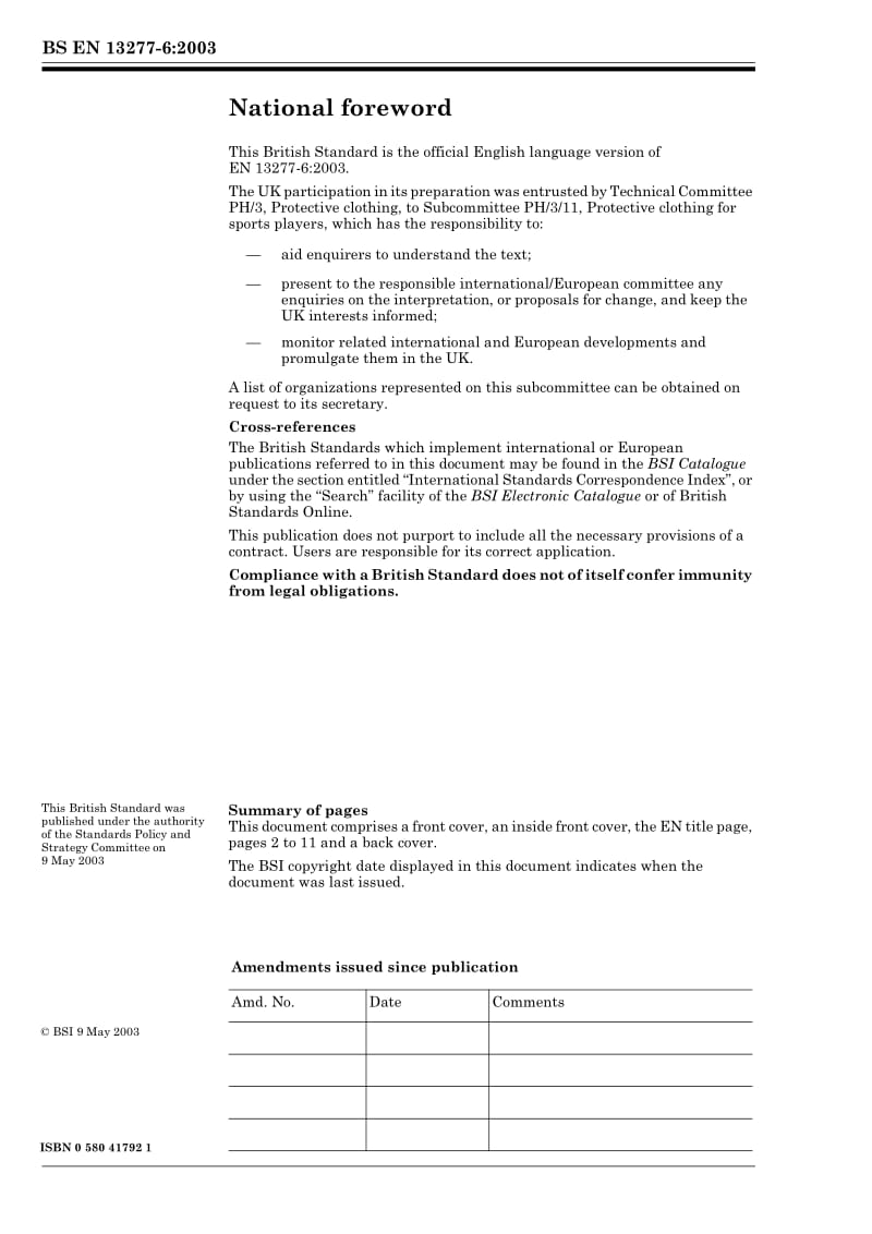 BS EN 13277-6-2003 Protective equipment for martial arts — Part 6 Additional requirements and test methods for breast protectors for females.pdf_第2页