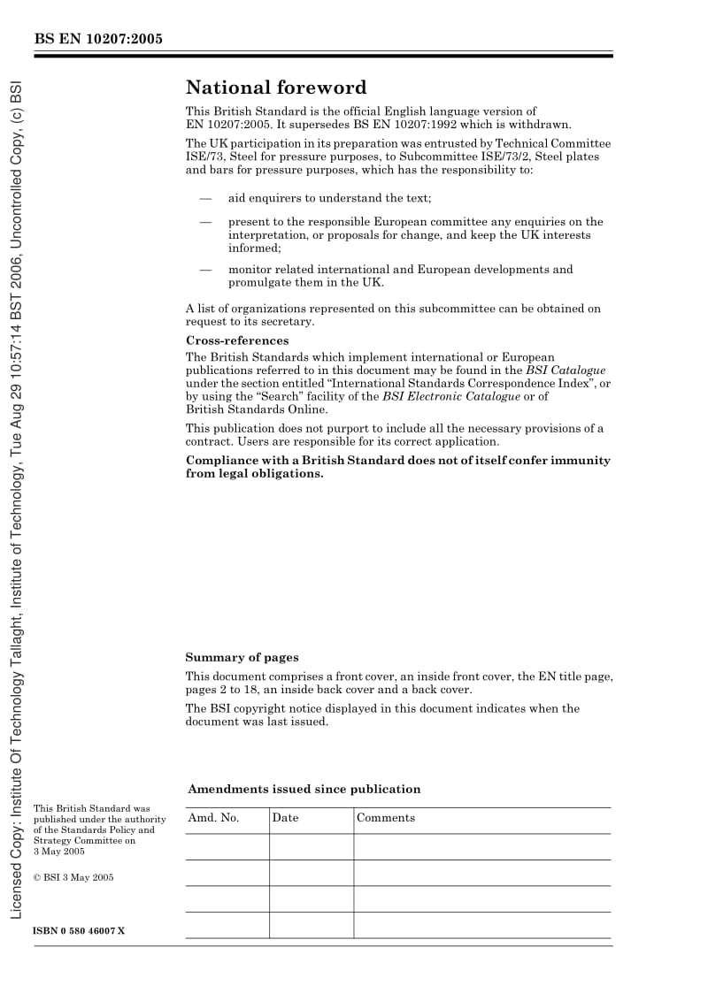 BS EN 10207-2005 简单压力容器用钢材.板材、带材和棒材交货技术要求.pdf_第2页