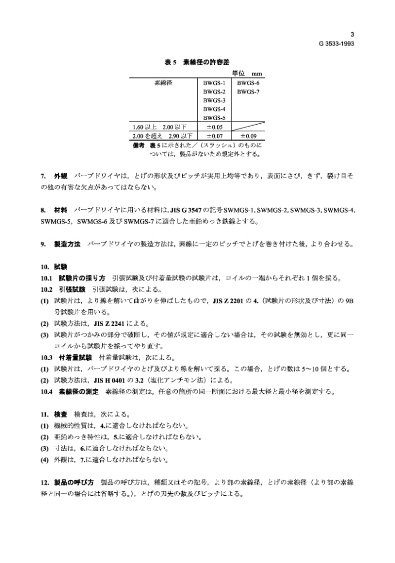 JIS G3533-1993 刺钢丝.pdf.pdf_第3页