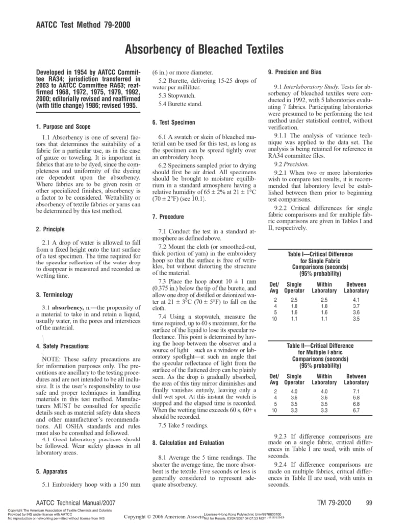 AATCC 79-2000 纺织品的吸水性测定.pdf_第1页