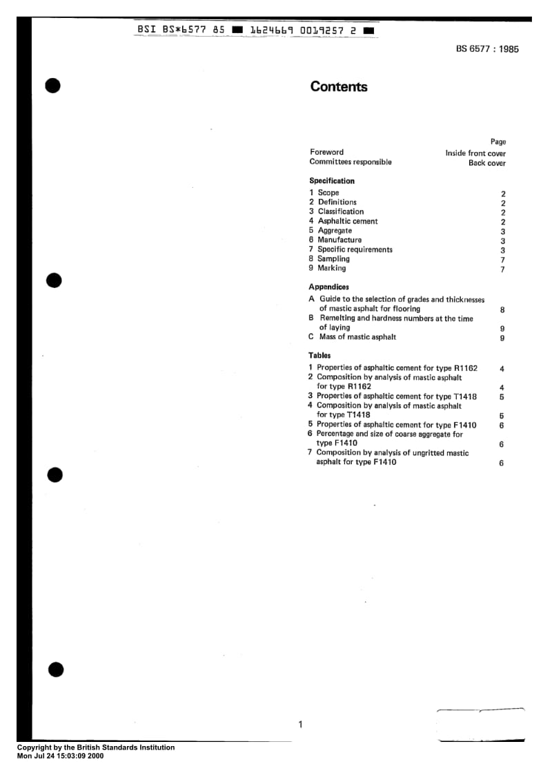 BS 6577-1985 Specification for mastic asphalt for building (natural rock asphalt aggregate).pdf_第3页