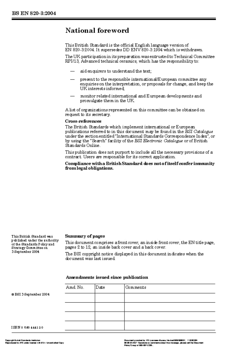 BS EN 820-3-1995 Advanced technical ceramics — Methods of testing monolithic ceramics — Thermomechanical properties.pdf_第2页