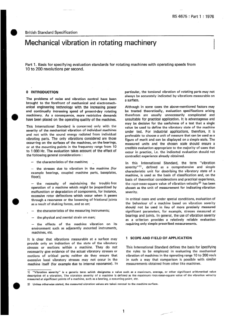 BS 4675-1-1976 Mechanical Vibration in rotating machinery Basis for specifying evaluation standards for rotating machines with.pdf_第3页