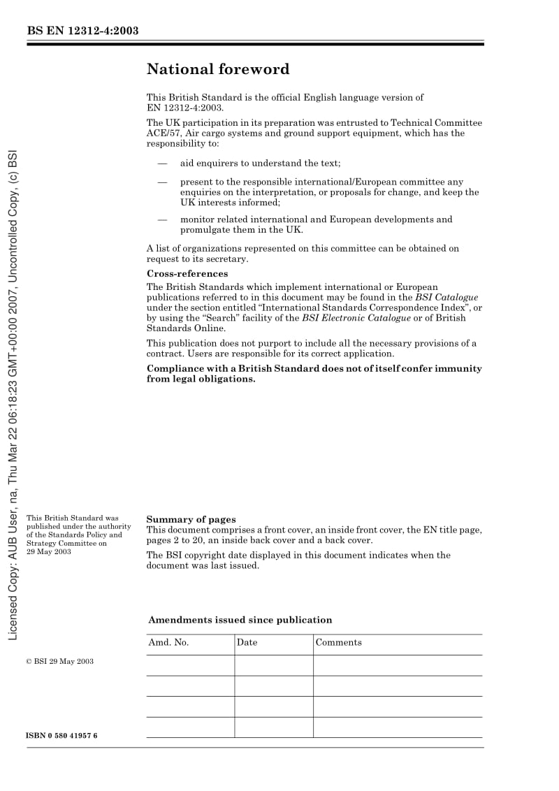 BS EN 12312-4-2003 Aircraft ground support equipment-Specific requirements-Part 4 Passenger boarding bridges.pdf_第2页