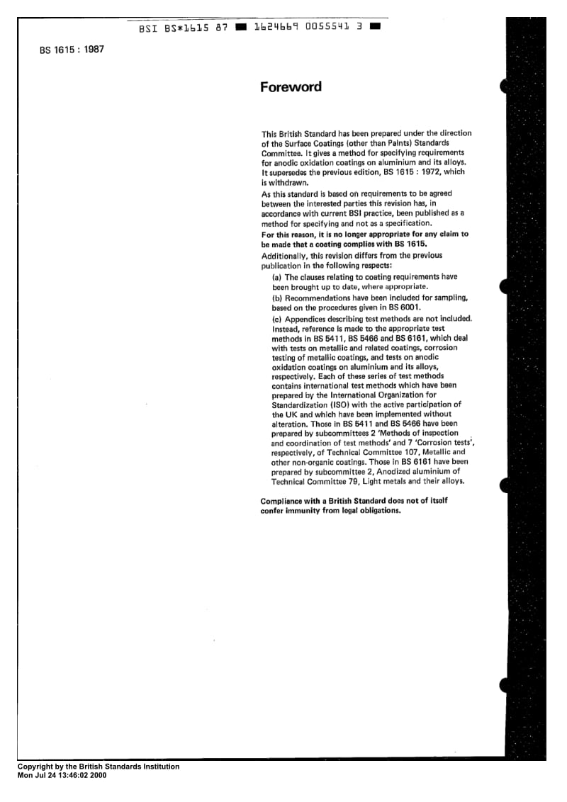 BS 1615-1987 Method for specifying anodic oxidation coatings on aluminium and its alloys.pdf_第2页