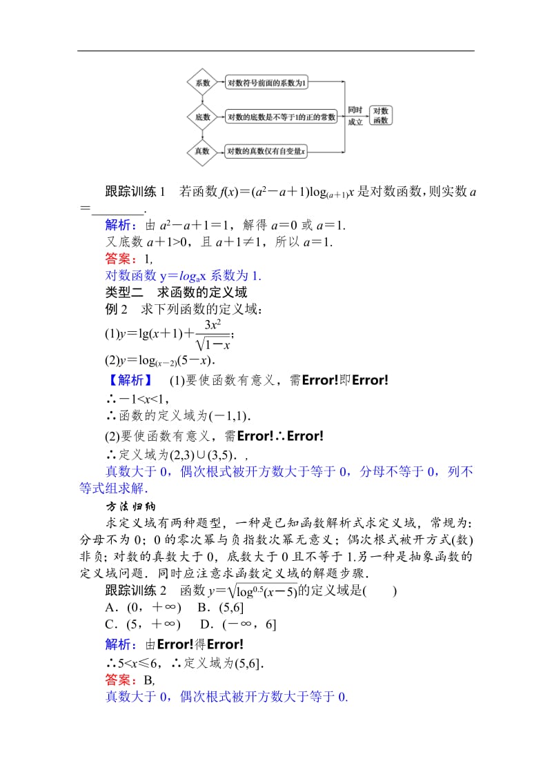 2019-2020学年高中数学人教A版必修一学案：2.2.2.1 对数函数的图象及性质 Word版含解析.pdf_第3页