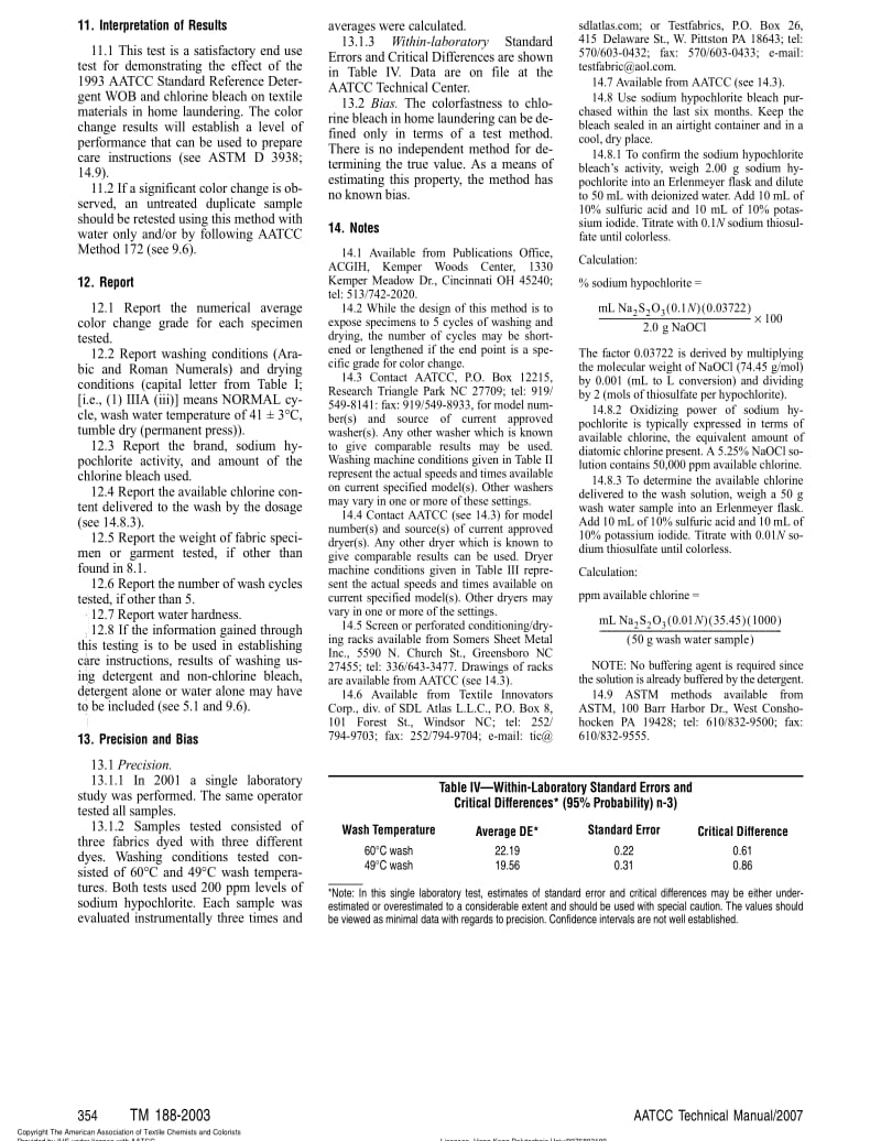 AATCC 188-2003 耐次氯酸钠家庭漂白洗涤色牢度1.pdf_第3页