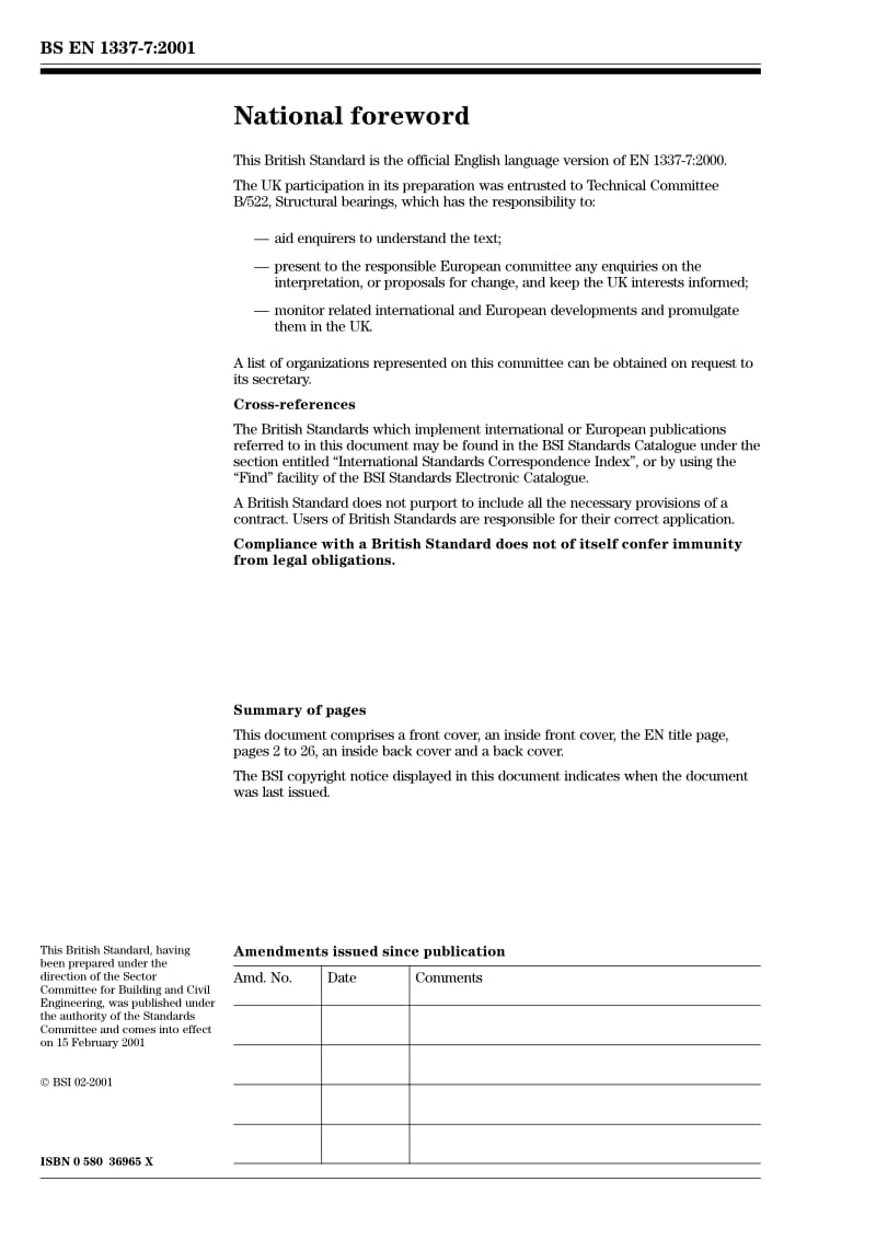 BS EN 1337-7-2001 Structural bearings Part 7 Spherical and cylindrical PTFE bearings.pdf_第2页